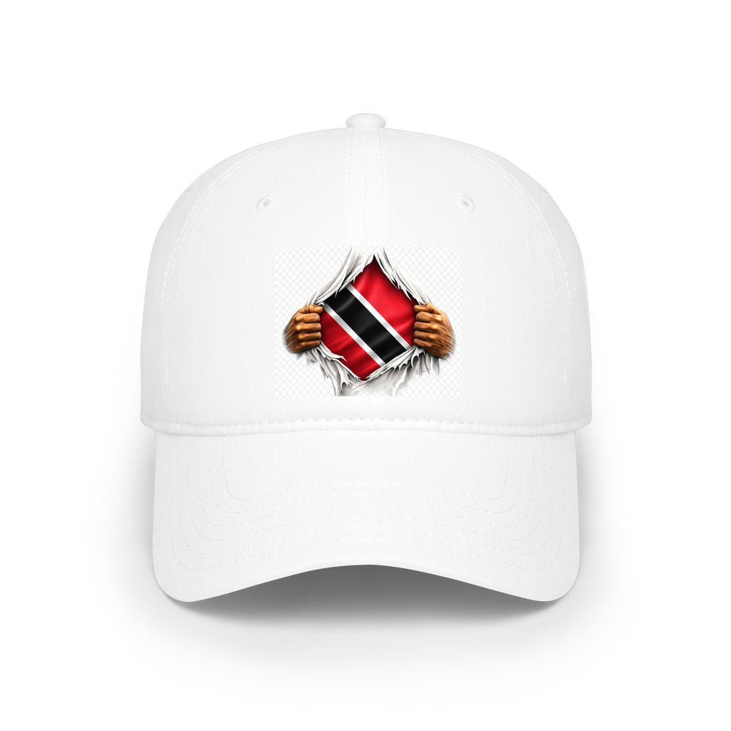 Trinidad Distressed Flag Low Profile Baseball Cap — Ripped Chest Trucker Hat