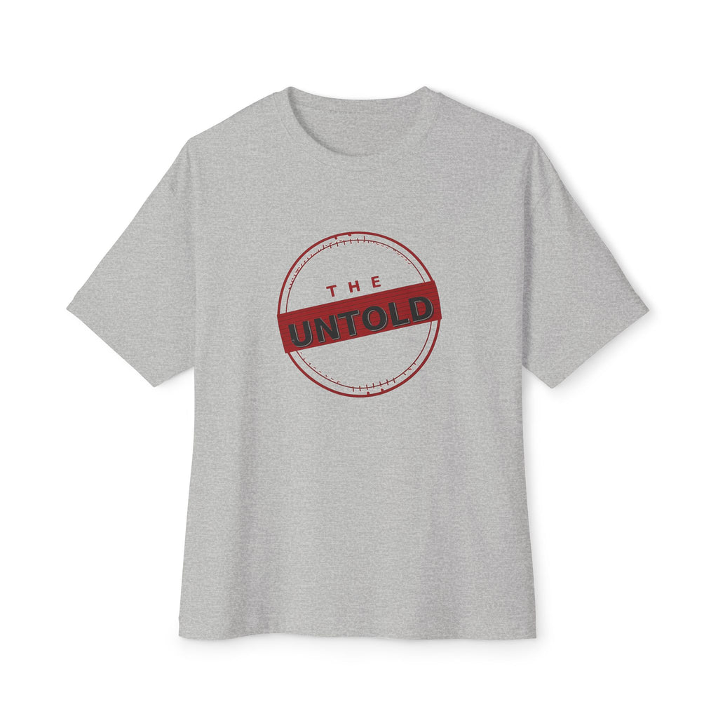 Untold Stamp Graphic Tee — Oversized Boxy Unisex T-Shirt
