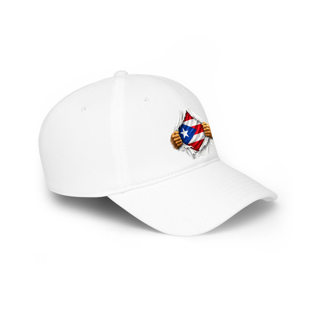 Puerto Rican Ripped Chest Baseball Cap — PR Flag Distressed Trucker Hat