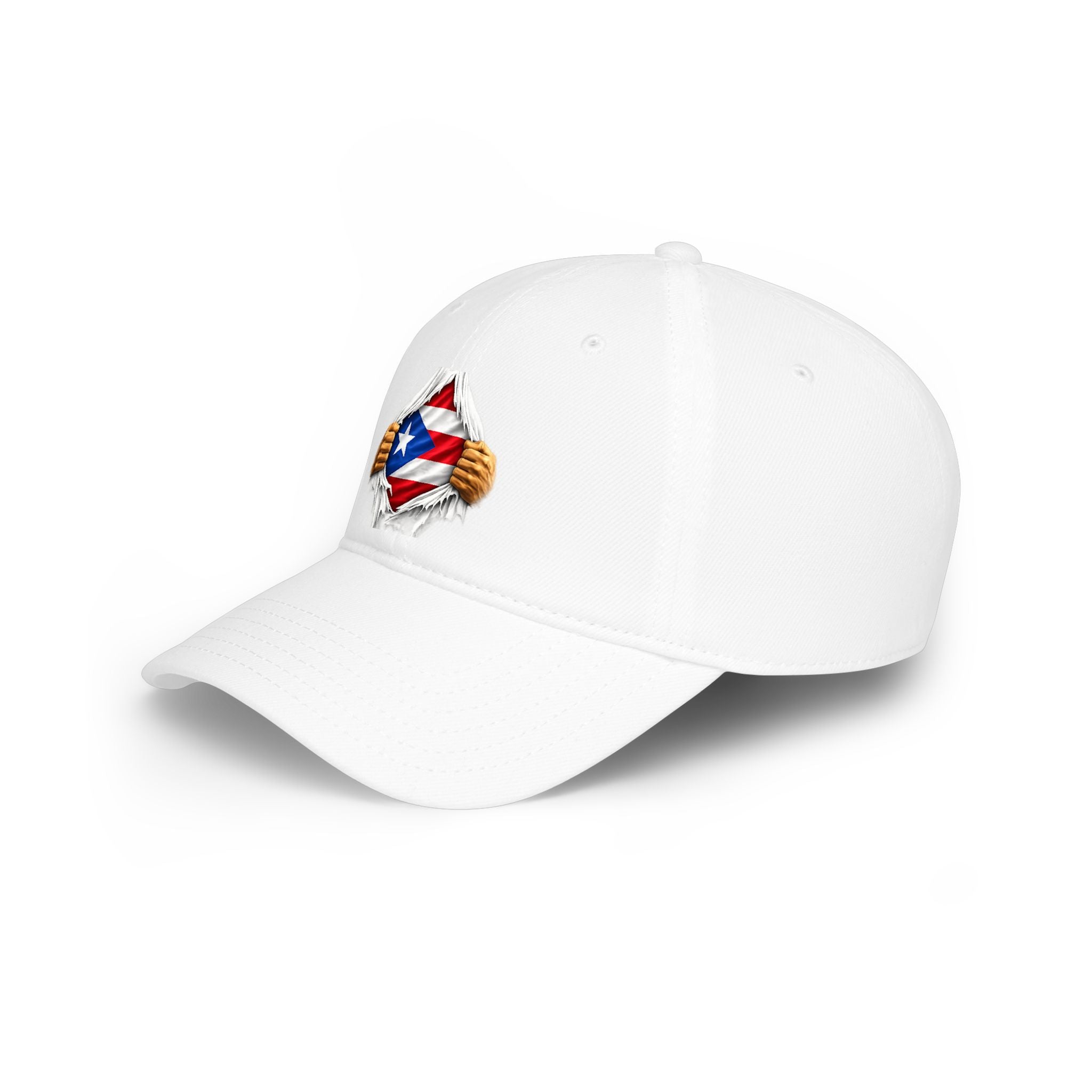 Puerto Rican Ripped Chest Baseball Cap — PR Flag Distressed Trucker Hat
